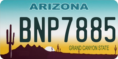 AZ license plate BNP7885
