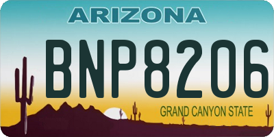 AZ license plate BNP8206