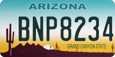 AZ license plate BNP8234
