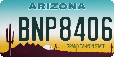 AZ license plate BNP8406