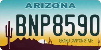 AZ license plate BNP8590