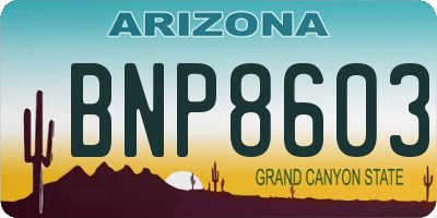 AZ license plate BNP8603