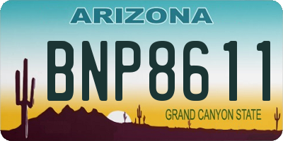 AZ license plate BNP8611