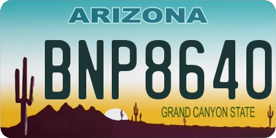 AZ license plate BNP8640