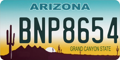 AZ license plate BNP8654