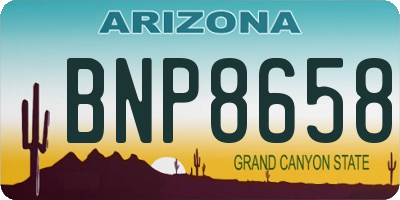 AZ license plate BNP8658