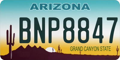 AZ license plate BNP8847