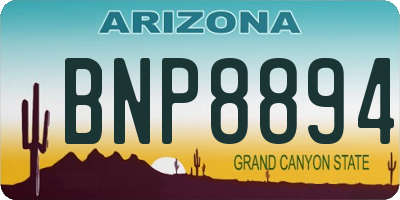 AZ license plate BNP8894