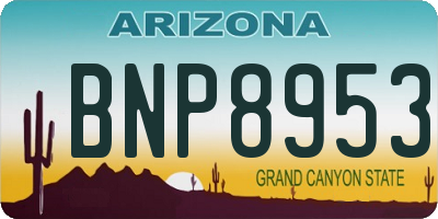 AZ license plate BNP8953