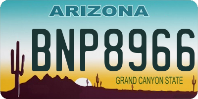 AZ license plate BNP8966