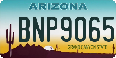 AZ license plate BNP9065