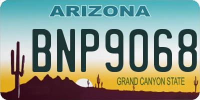 AZ license plate BNP9068