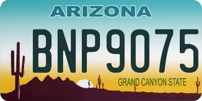 AZ license plate BNP9075