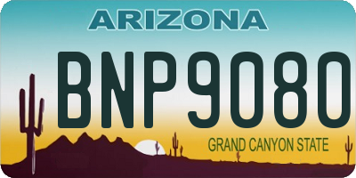 AZ license plate BNP9080