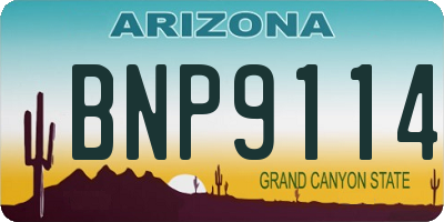 AZ license plate BNP9114