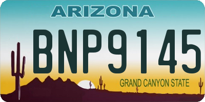 AZ license plate BNP9145