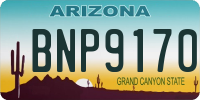 AZ license plate BNP9170