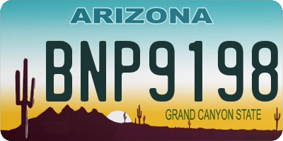 AZ license plate BNP9198