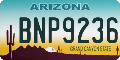 AZ license plate BNP9236