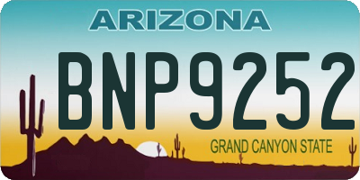 AZ license plate BNP9252