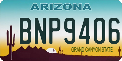 AZ license plate BNP9406