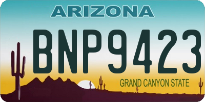 AZ license plate BNP9423
