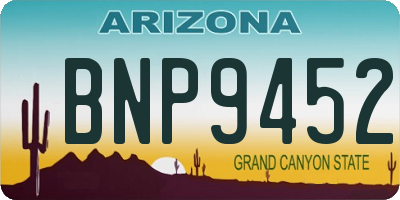 AZ license plate BNP9452