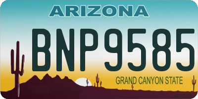 AZ license plate BNP9585
