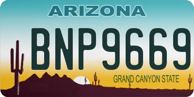 AZ license plate BNP9669