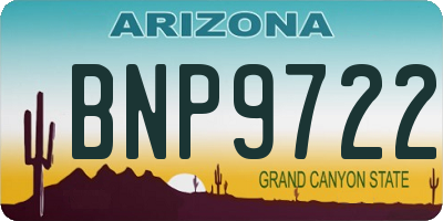 AZ license plate BNP9722