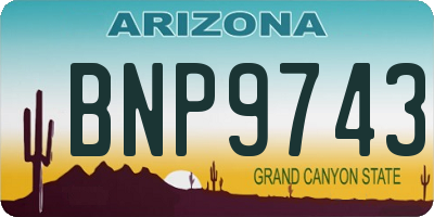 AZ license plate BNP9743