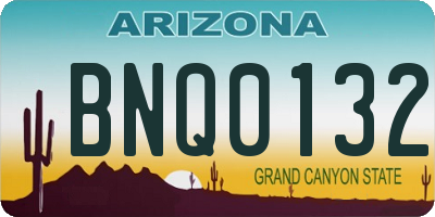 AZ license plate BNQ0132