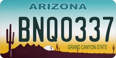 AZ license plate BNQ0337