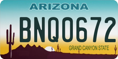 AZ license plate BNQ0672