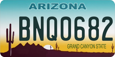 AZ license plate BNQ0682