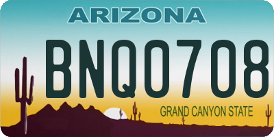 AZ license plate BNQ0708