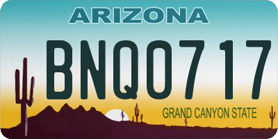 AZ license plate BNQ0717