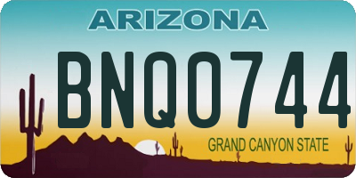 AZ license plate BNQ0744
