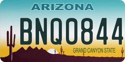 AZ license plate BNQ0844
