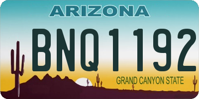 AZ license plate BNQ1192