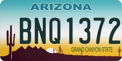 AZ license plate BNQ1372