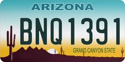 AZ license plate BNQ1391