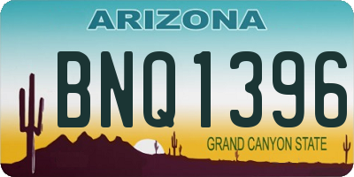 AZ license plate BNQ1396