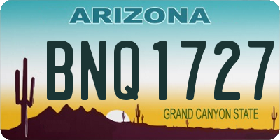 AZ license plate BNQ1727