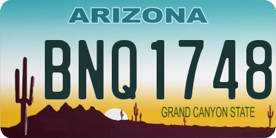 AZ license plate BNQ1748