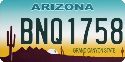 AZ license plate BNQ1758