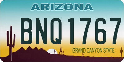 AZ license plate BNQ1767