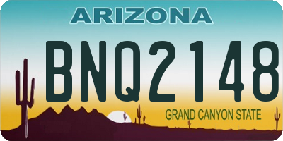 AZ license plate BNQ2148