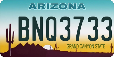 AZ license plate BNQ3733