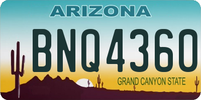 AZ license plate BNQ4360